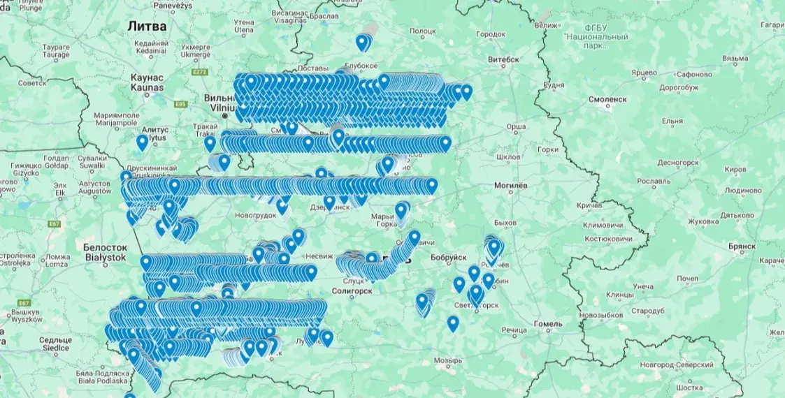 Слой для Google Карт с аэрофотоснимками Беларуси времён войны