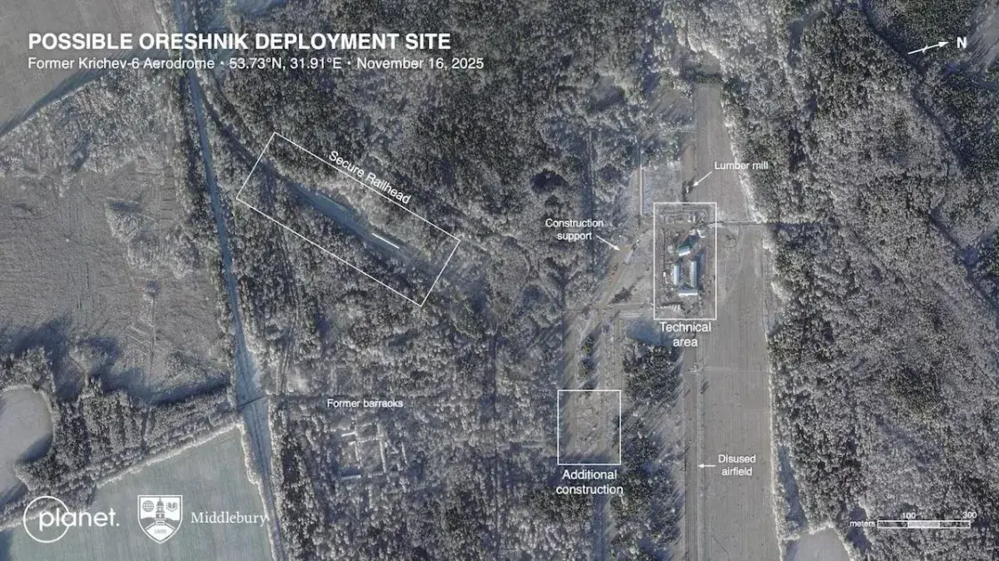 “Орешник” в Беларуси находится под Кричевом — Reuters