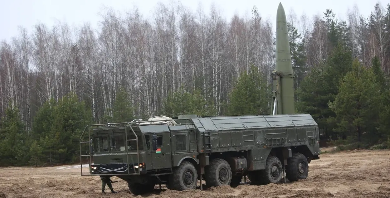 Ракетны комплекс "Іскандэр-М", які Расія перадала Беларусі. Ён можа быць носьбітам ядзернай зброі / Міністэрства абароны
