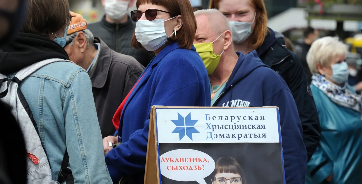 Ольга Ковалькова на пикете / Еврорадио​