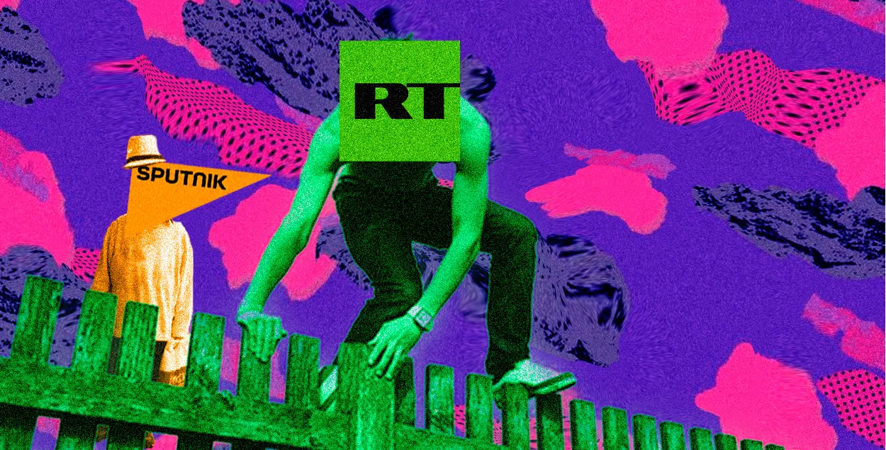 Russian propaganda is "banned" in Europe, but no one opposes it / Collage by Ulad Rubanau, Euroradio
