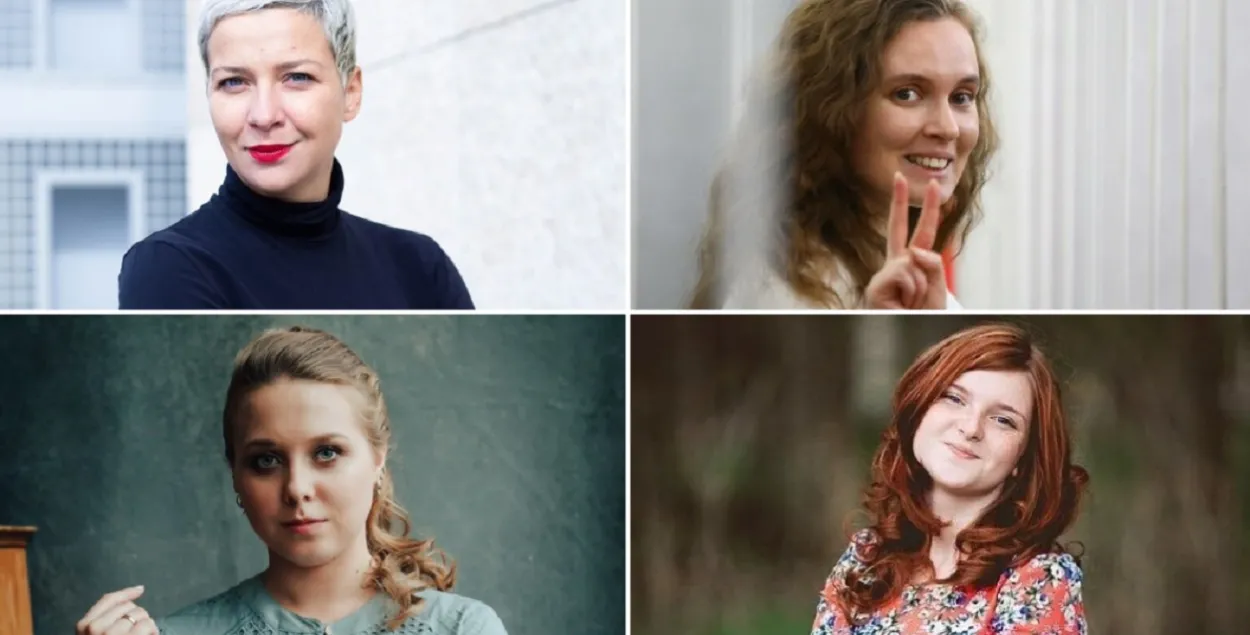 Палітзняволеныя Марыя Калеснікава, Кацярына Андрэева, Марфа Рабкова і Данута Пярэдня / https://twitter.com/Tsihanouskaya
