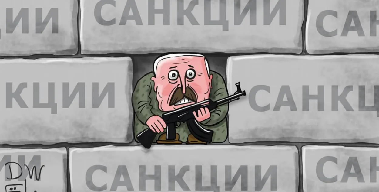 Аляксандр Лукашэнка і санкцыі / Карыкатура dw.com
