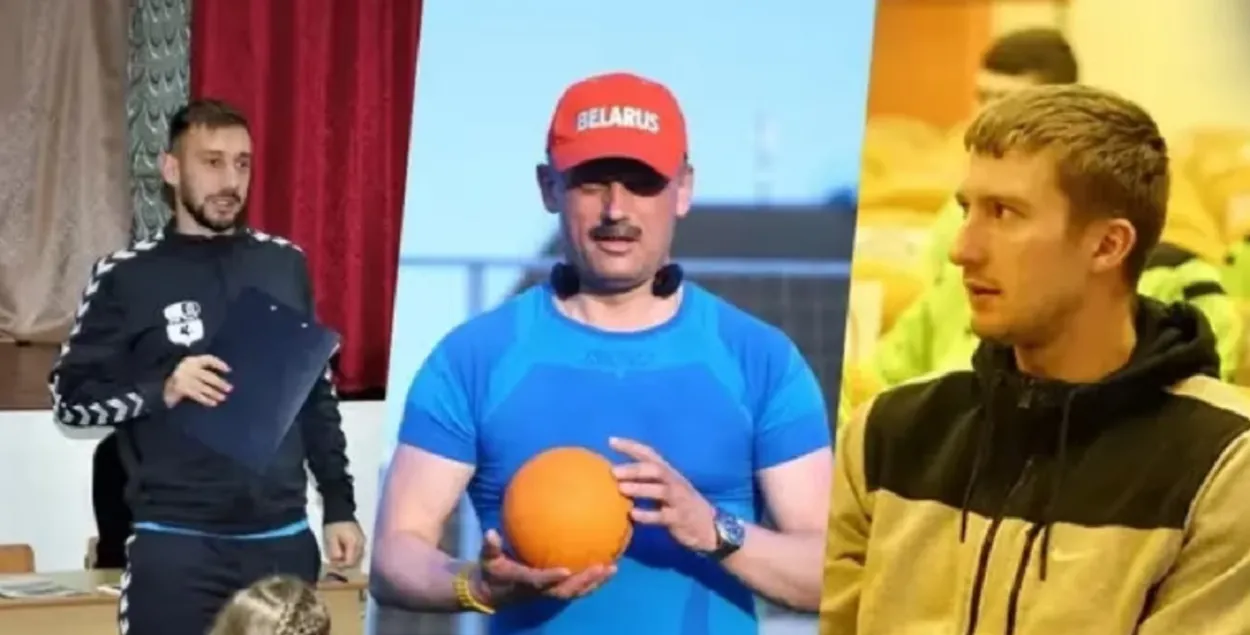 Міністр спорту Сяргей Кавальчук і "непажаданыя" футбалісты / t.me/tribuna_by/
