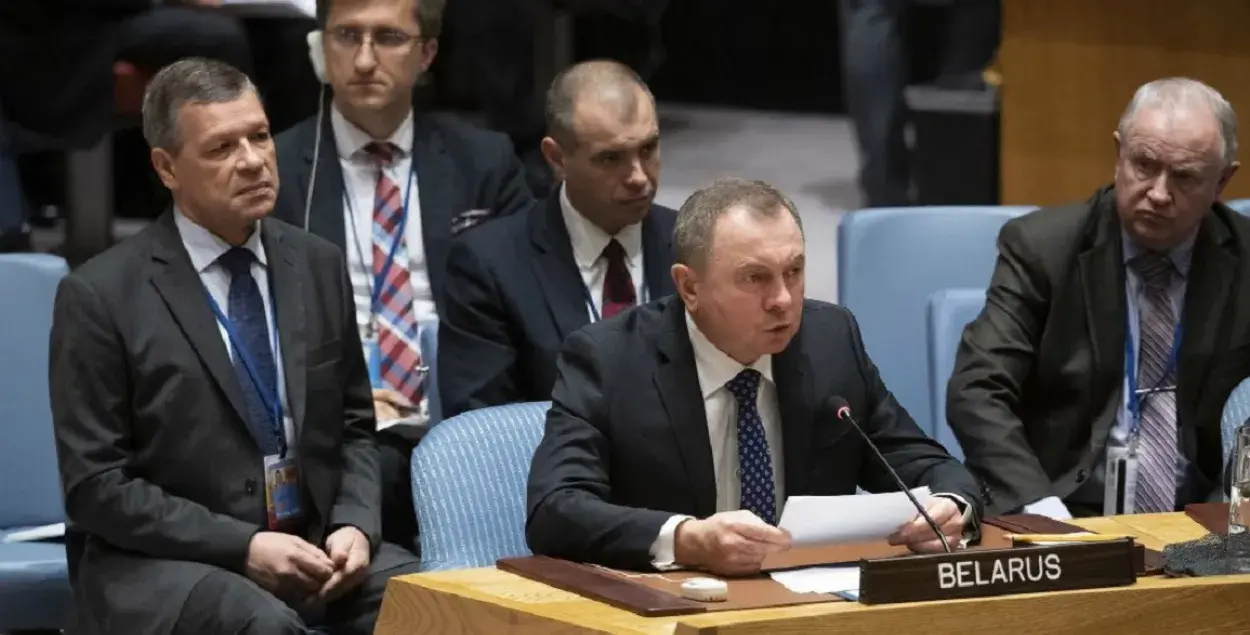 Уладзімір Макей і іншыя члены дэлегацыі РБ у ААН / twitter.com/BelarusMID
