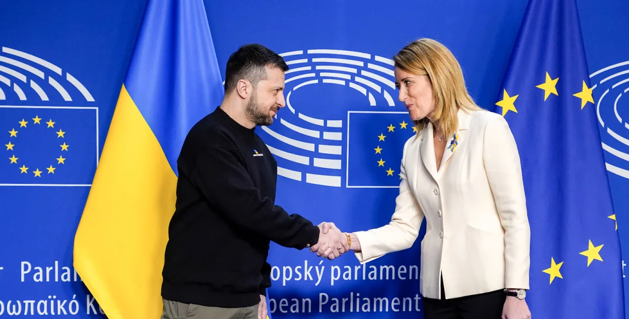 Уладзімір Зяленскі і Раберта Метсола / https://twitter.com/RobertaMetsola
