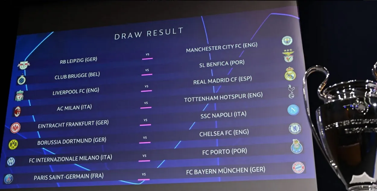 Вынікі лёсавання ў Лізе чэмпіёнаў / uefa.com
