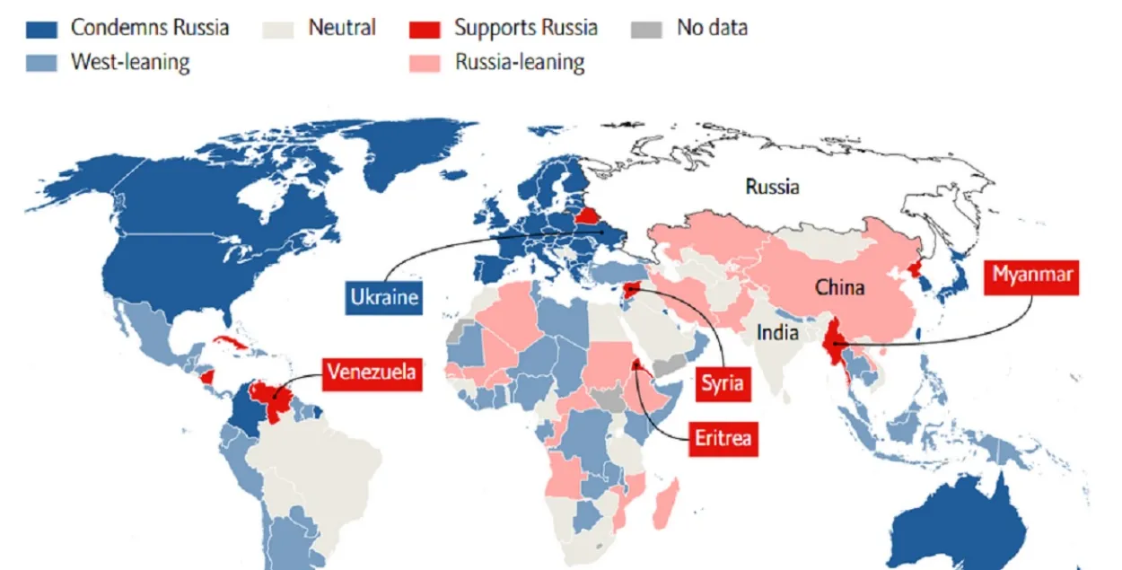 The Economist пишет, что Владимир Путин своей агрессией против Украины "разделил мир"