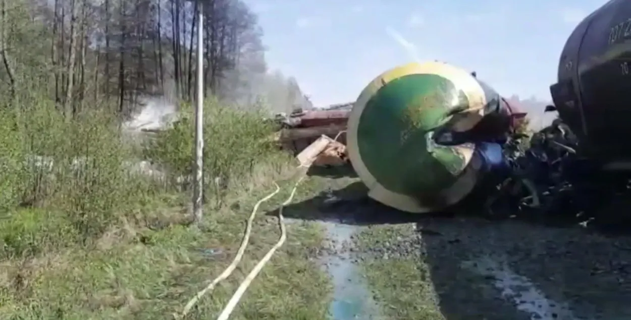 Цягнік, які сышоў пад адхон пад Бранскам / smotrim.ru
