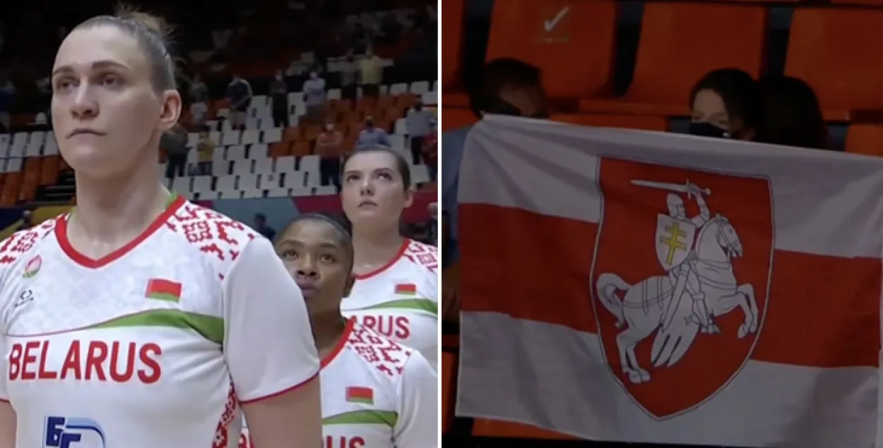 БЧБ-флаг с "Погоней" на трибуне 