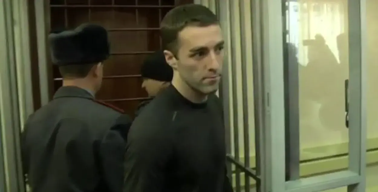Photo: Jolan Viaud released in a courtroom. Screenshot from Radio Svaboda's video stream.