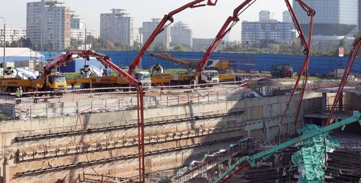 Строительство "Газпром-центра" / пресс-служба "Газпром трансгаз Беларусь"​