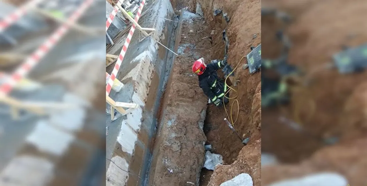 Место трагедии на строительстве "Газпром центра" / МЧС Минска​
