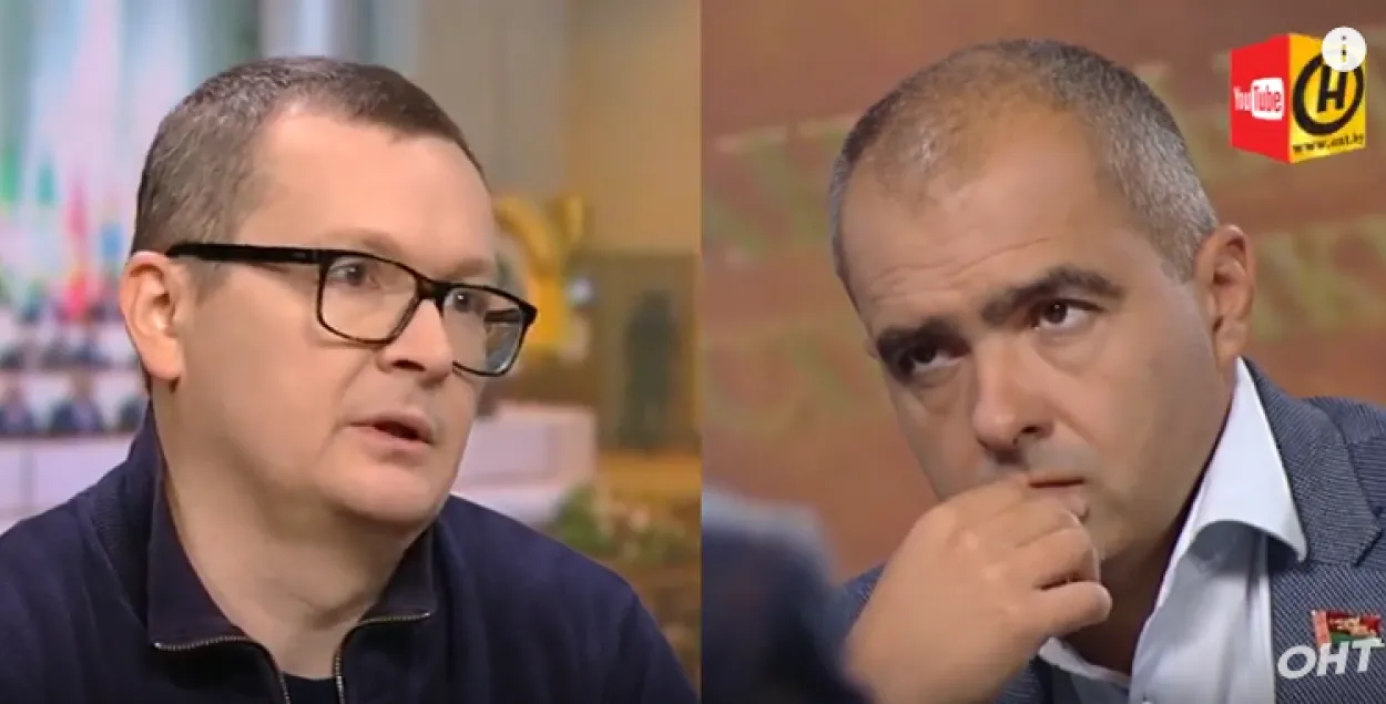 Юрий Воскресенский и Олег Гайдукевич в студии ОНТ / Скриншот с видео​