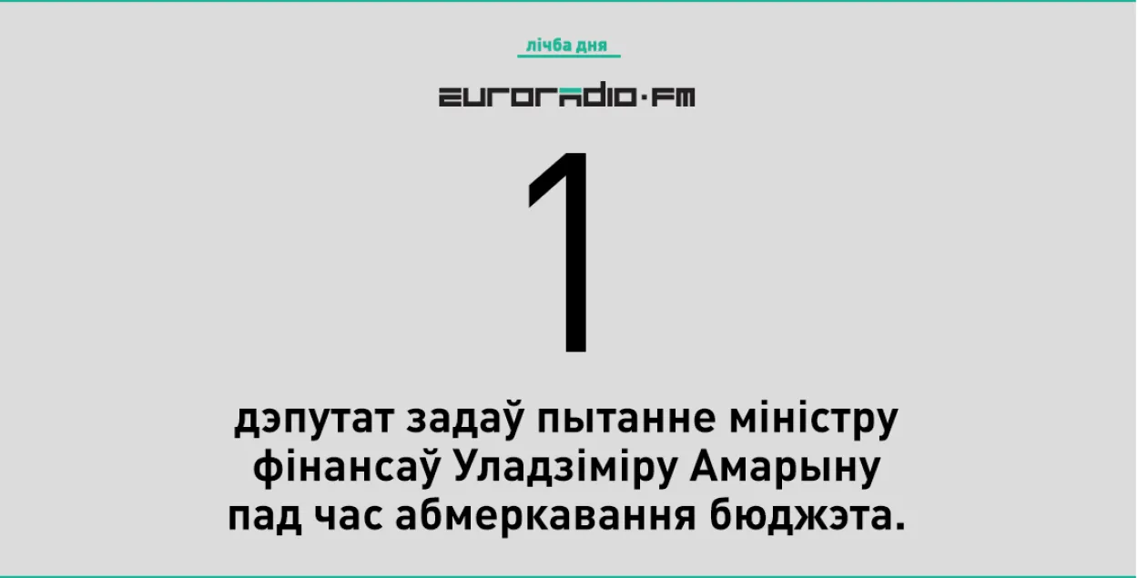 Падчас абмеркавання бюджэту міністру фінансаў задаў пытанне толькі адзін дэпутат