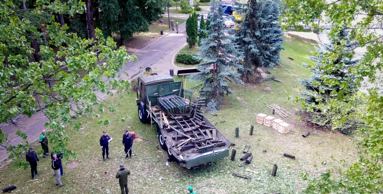 Салютная установка на следующий день после взрыва /&nbsp;svaboda.org
