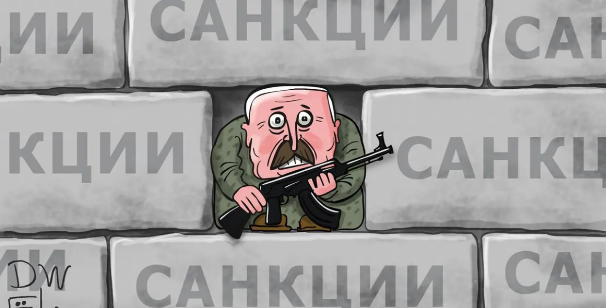 Санкцыі і Аляксандр Лукашэнка / Карыкатура dw.com
