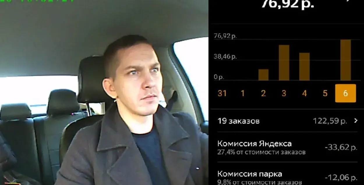 Андрэй Бажко і скрын з "заробкам" за змену / Еўрарадыё​