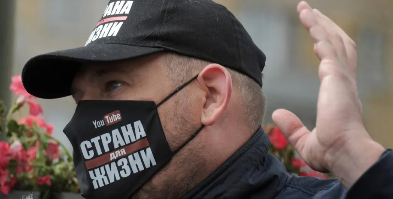 Сяргей Ціханоўскі на мітынгу ў 2020 годзе
