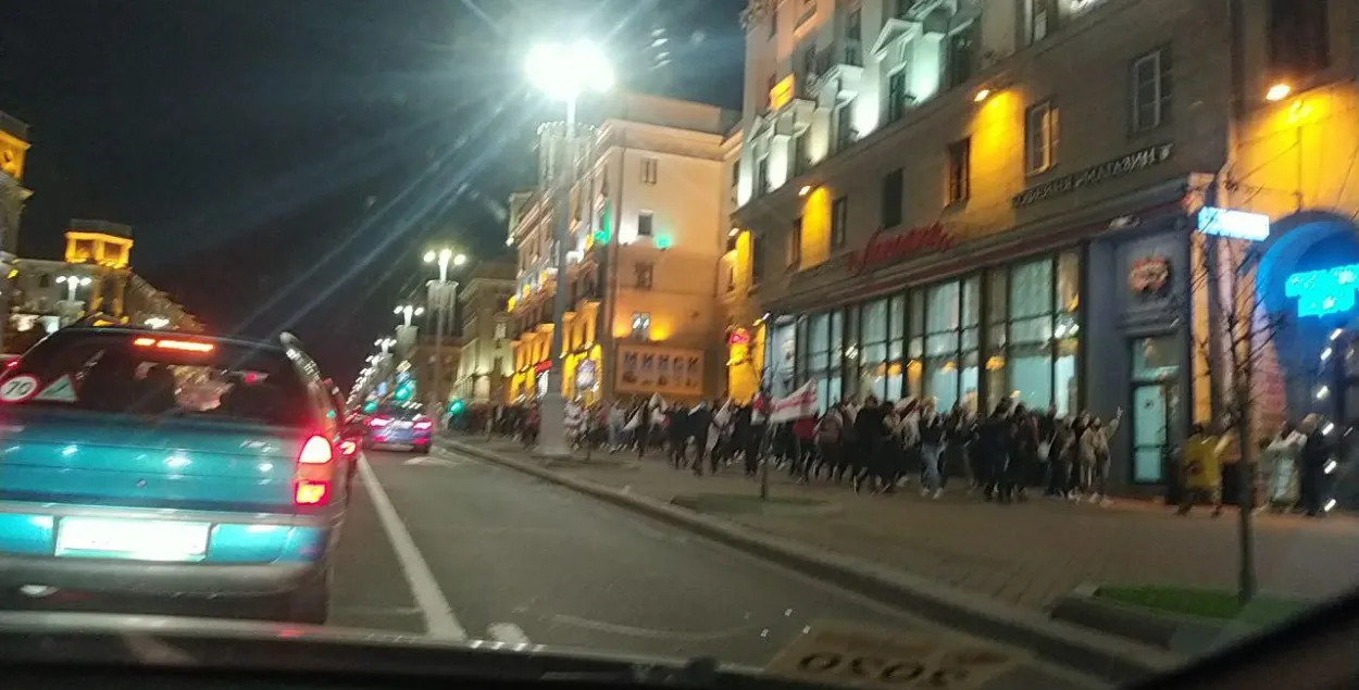 Вечерний марш 26 октября в Минске​