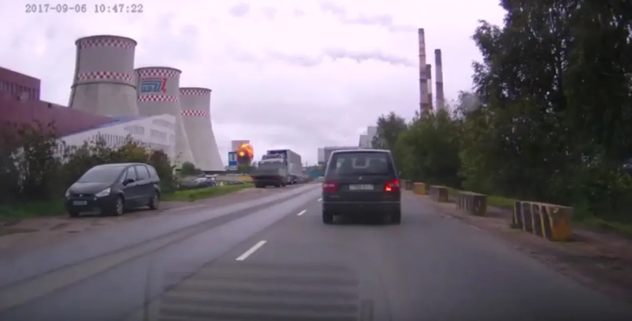 Відэа выбуху на ЦЭЦ-4 у Мінску