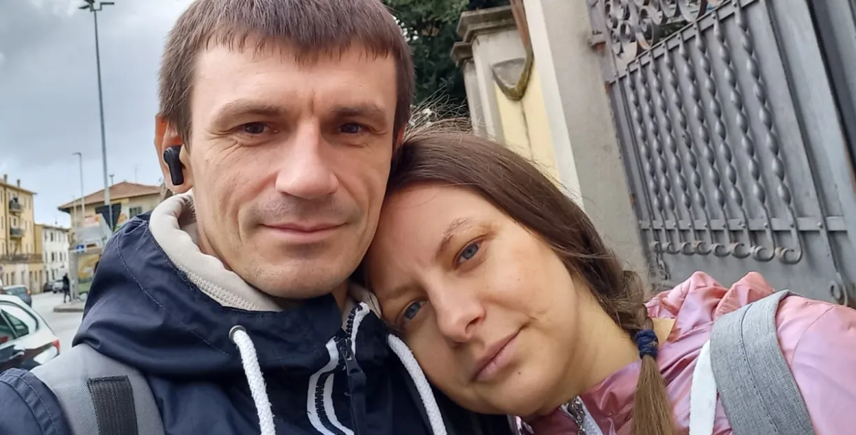 Виталий Жук с женой / t.me/viasna96
