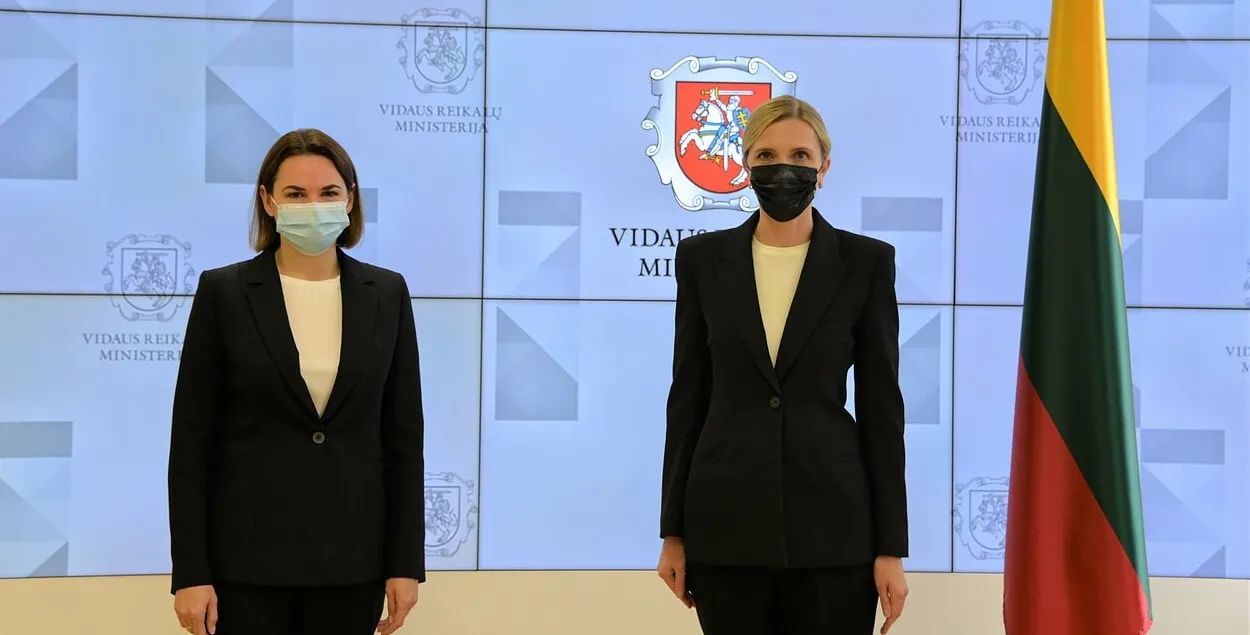 Святлана Ціханоўская і кіраўніца МУС Літвы Агне Білатайтэ