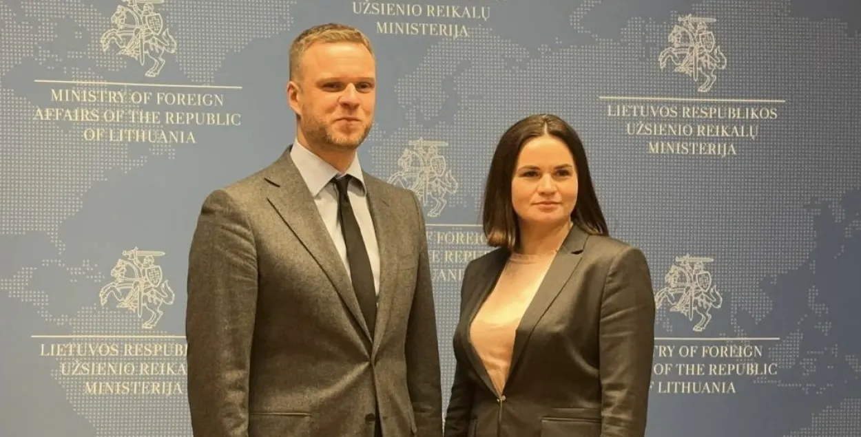 Gabrielius Landsbergis and Sviatlana Tsikhanouskaya / Tsikhanouskaia's press service