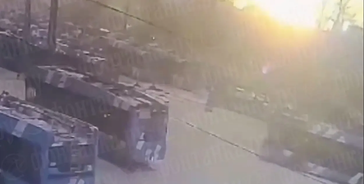 Выбух трапіў на камеры, усталяваныя ў тралейбусным дэпо
