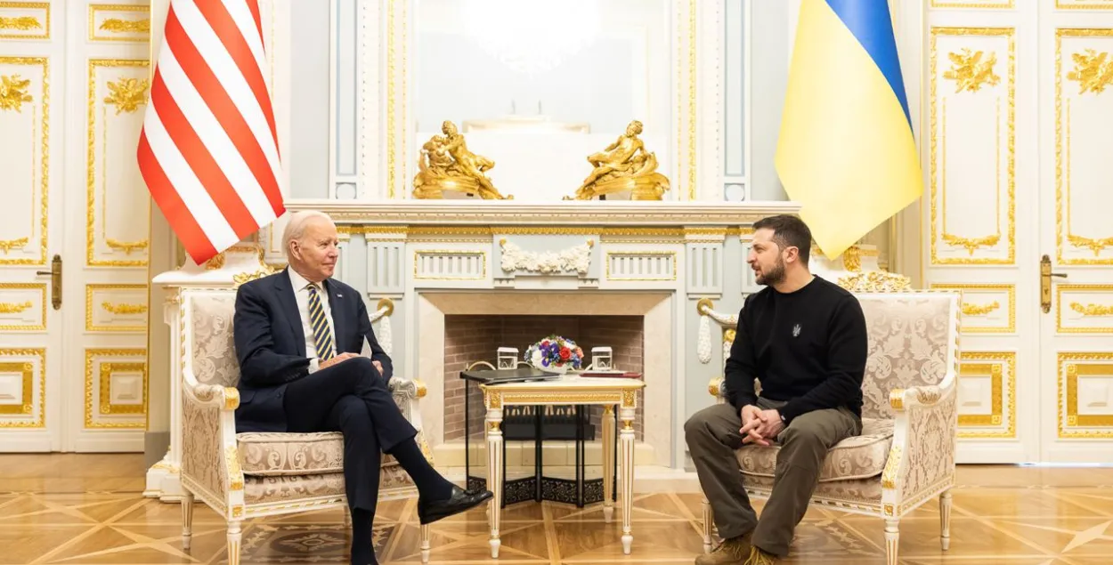 Уладзімір Зяленскі і Джо Байдэн у Кіеве, 2023 год
