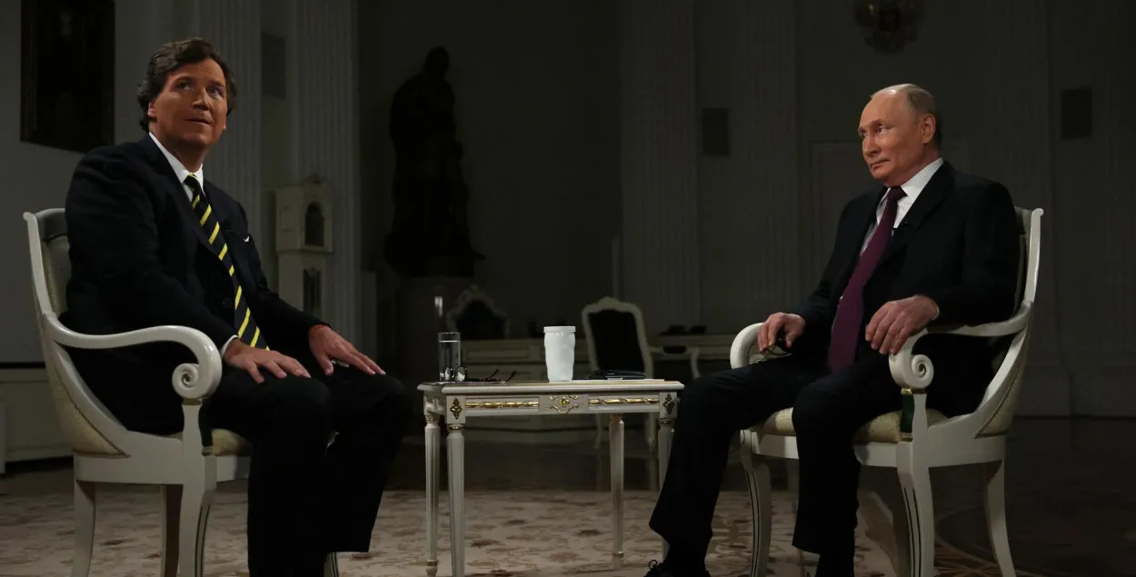 Такер Карлсон и Владимир Путин

