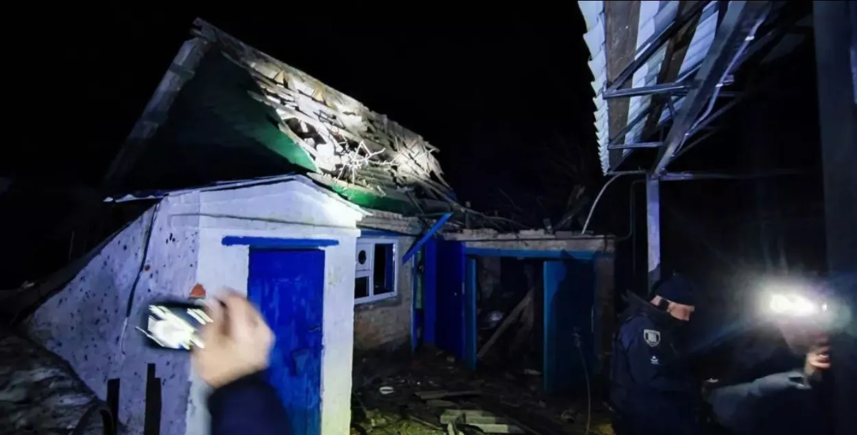 Наступствы ракетнага ўдару па горадзе Варажба
