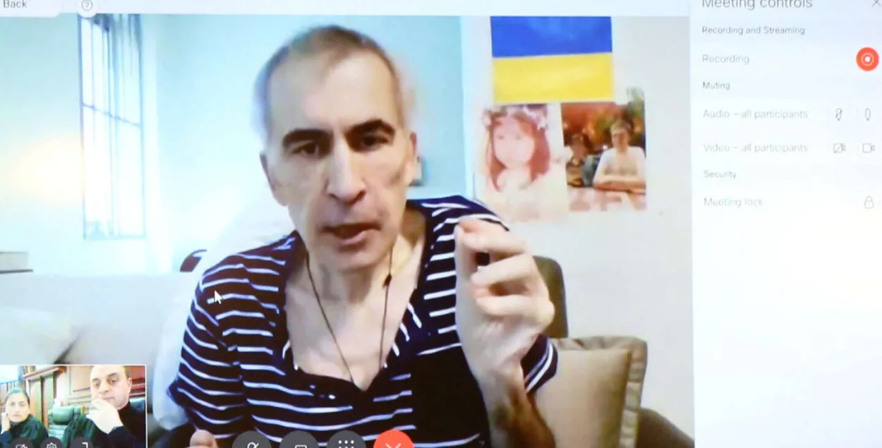 Михаил Саакашвили во время суда
