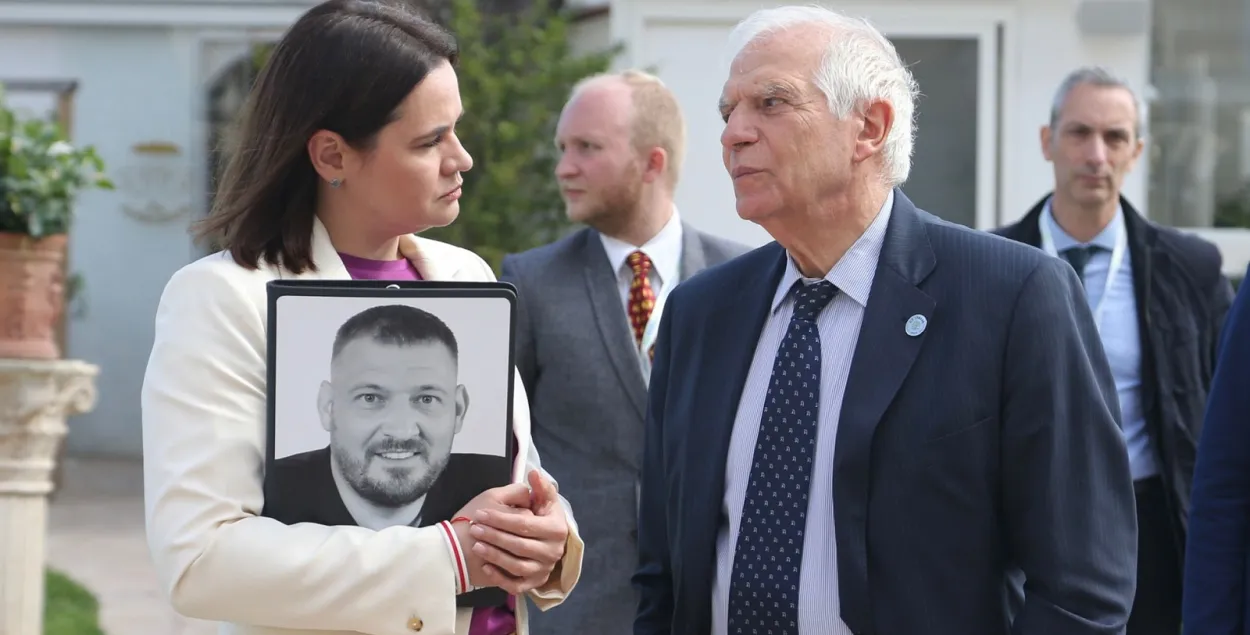 Святлана Ціханоўская і кіраўнік еўрапейскай дыпламатыі Жазэп Барэль
