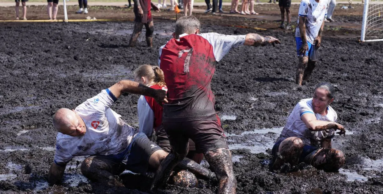 Swamp football in Belarus
