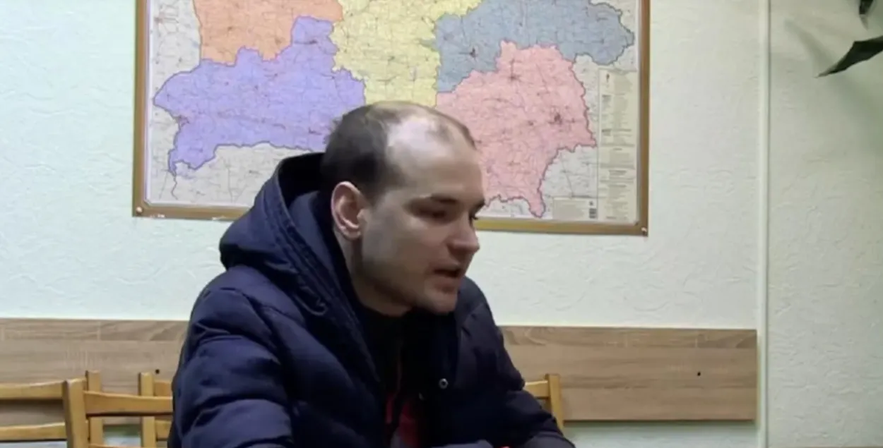 Николай Швец на допросе
