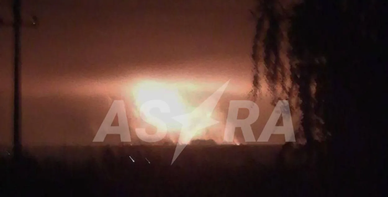 Взрыв и пожар в районе Липецка

