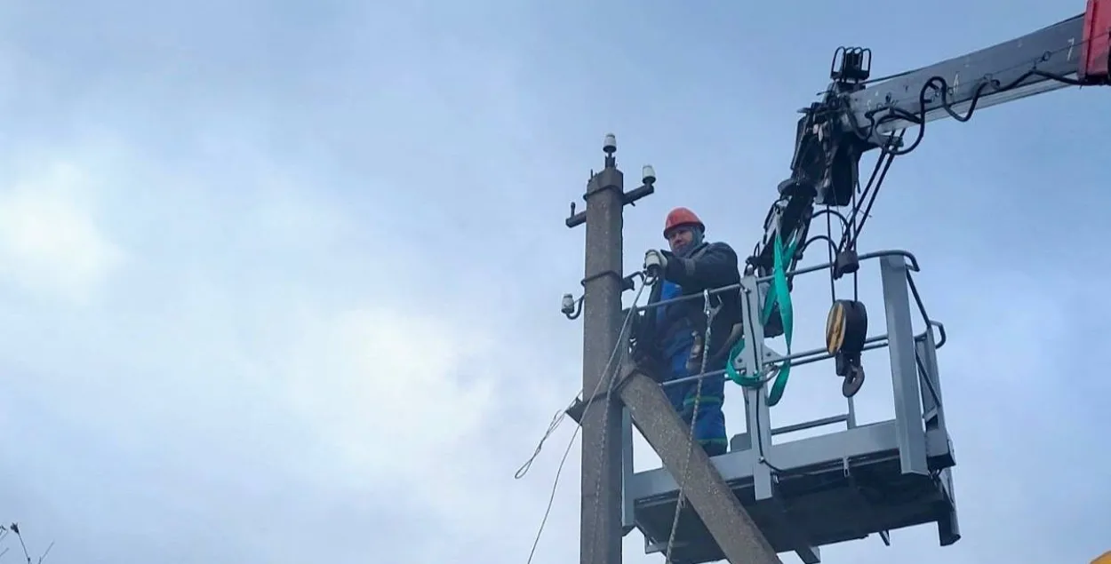 Рамонтныя работы на ЛЭП
