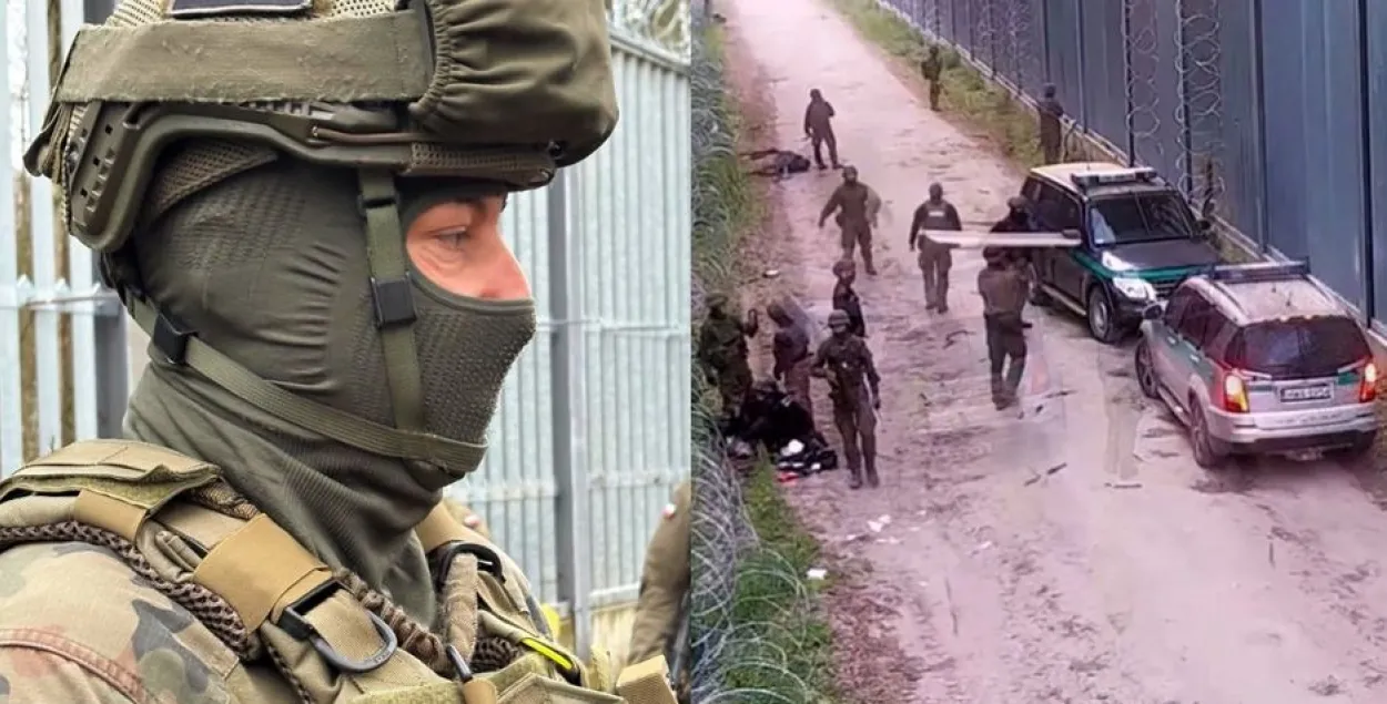Польские военные на границе с Беларусью
