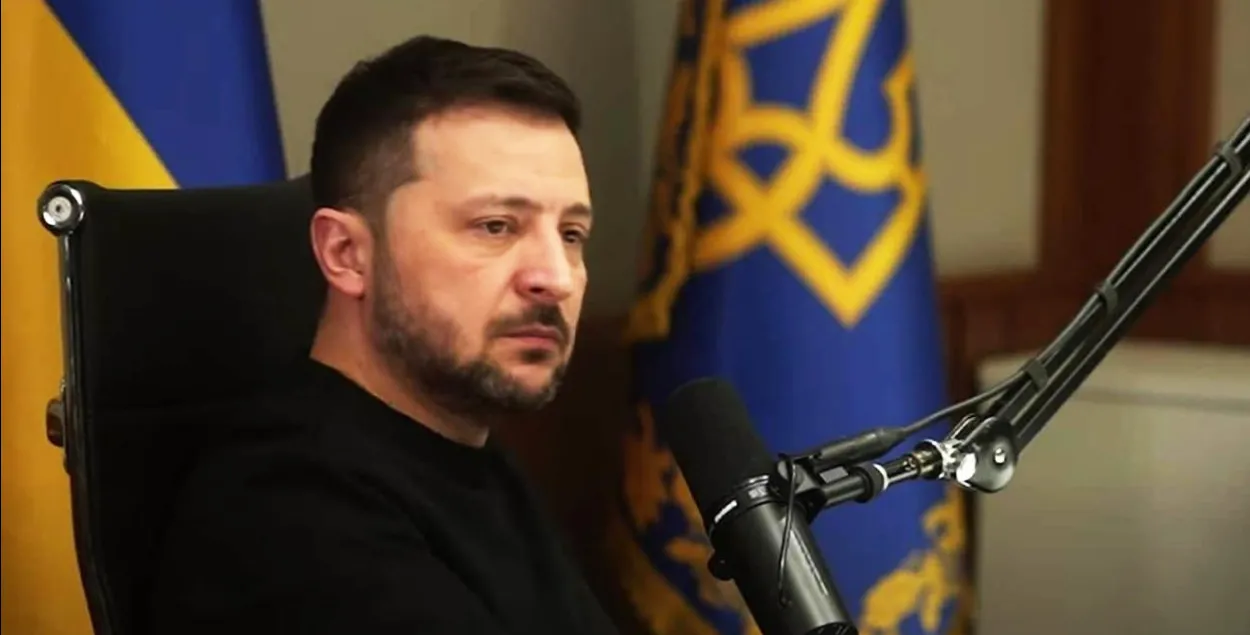 Уладзімір Зяленскі падчас інтэрв'ю
