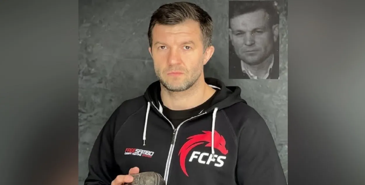 Чэмпіён свету і Еўропы па самба Сцяпан Папоў са здымкам дзеда Мікалая (удзельніка ВАВ)
