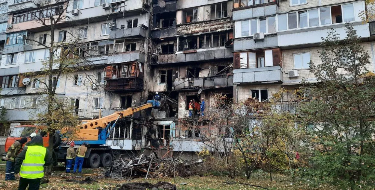 Киев после российской атаки
