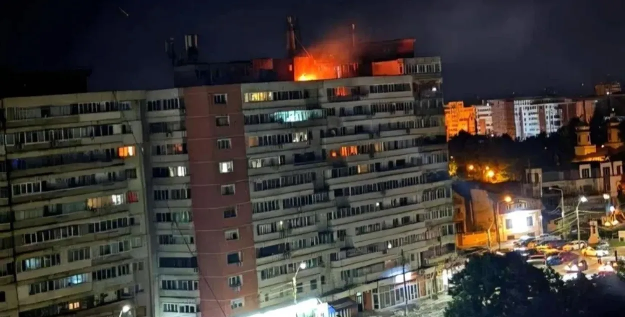 Дом у Галацы, у які пацэліў дрон
