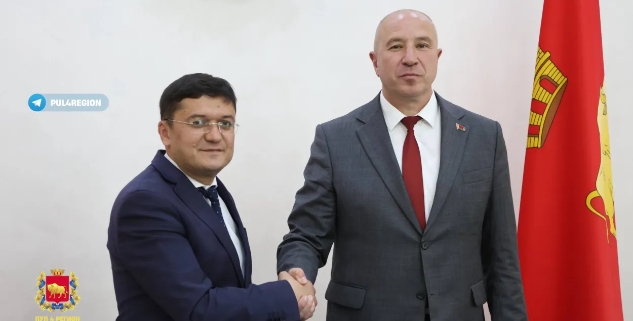 Караеў на сустрэчы з кіраўніком узбекскай дэлегацыі Хуршыдбекам Саміевым
