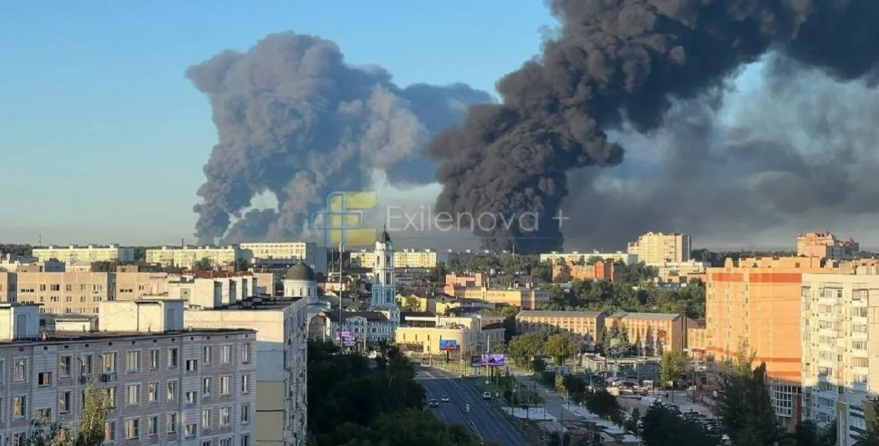 Пажары ў ваколіцах горада Электрасталь у РФ пасля ўдараў украінскіх дронаў
