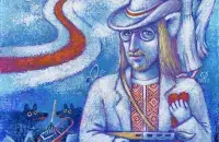 Алесь Пушкін на малюнку Вольгі Якубоўскай