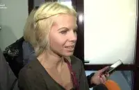 Frenchman Jolan Viaud's intepreter: Photo from Radio Svaboda's video stream.