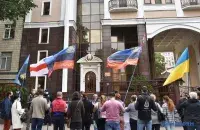 Акцыя каля амбасады Беларусі ў Кіеве / Укринформ