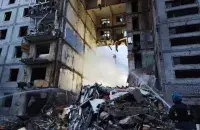 Разбураная шматпавярхоўка ў Запарожжы / ДСНС Украіны
