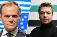 Дональд Туск і Раман Пратасевіч / калаж Еўрарадыё